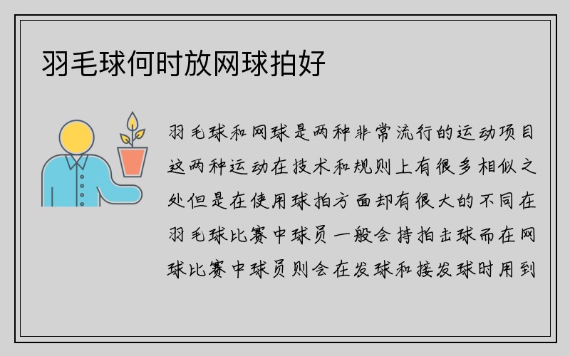 羽毛球何时放网球拍好