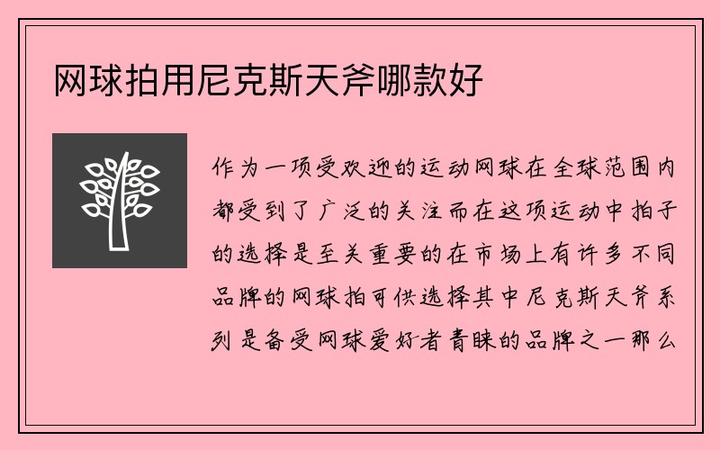 网球拍用尼克斯天斧哪款好