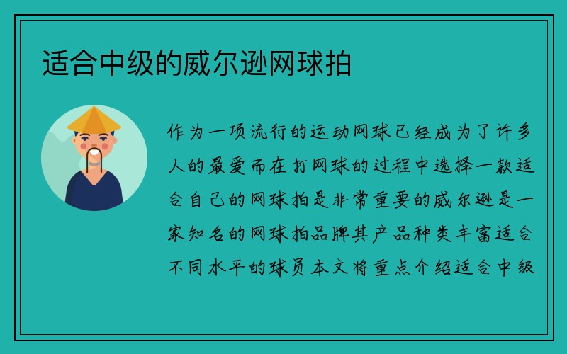 适合中级的威尔逊网球拍