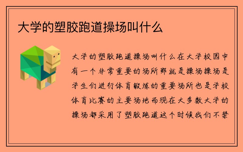 大学的塑胶跑道操场叫什么