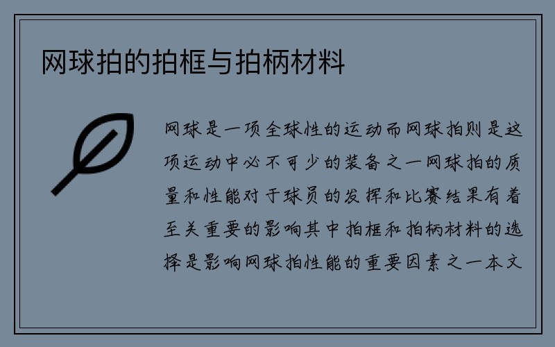 网球拍的拍框与拍柄材料