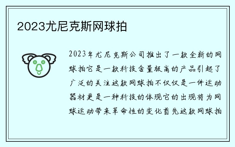 2023尤尼克斯网球拍