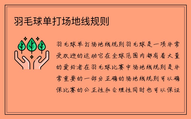 羽毛球单打场地线规则